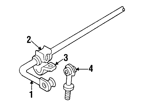 1997 Mercury Mystique Rear Suspension Components, Lower Control Arm, Stabilizer Bar Stabilizer Bar Bushing Diagram for F5RZ5493D