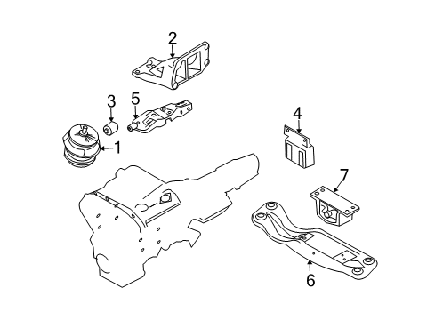 2007 Infiniti G35 Engine & Trans Mounting Member Assy-Engine Mounting, Rear Diagram for 11310JK500