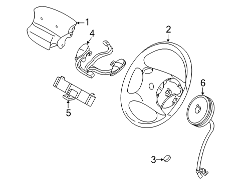 2002 Ford Explorer Sport Trac Steering Wheel & Trim Steering Wheel Cover Diagram for F57Z3F785AAB
