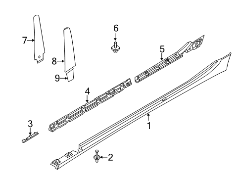 2016 BMW 535i GT xDrive Exterior Trim - Pillars, Rocker & Floor Expanding Rivet Diagram for 51718259788