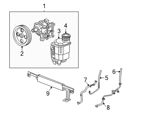 2004 Dodge Ram 2500 P/S Pump & Hoses, Steering Gear & Linkage Line-Power Steering Return Diagram for 52113929AD
