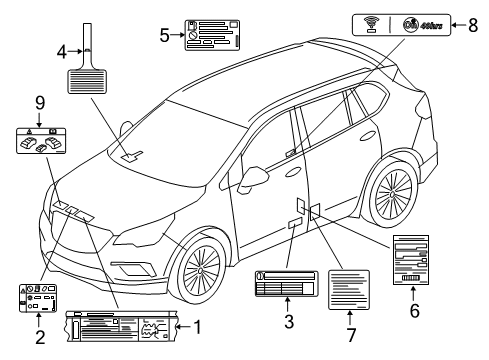 2018 Buick Envision Information Labels AC Label Diagram for 20972749