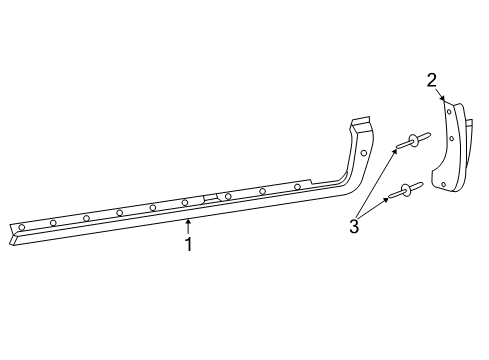 2006 Dodge Dakota Exterior Trim - Cab APPLIQUE-SILL Diagram for 5JL48TZZAC