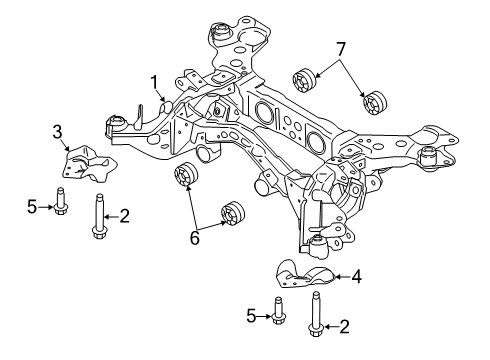 2022 Lincoln Nautilus Suspension Mounting - Rear Bracket Bolt Diagram for W713284S439X