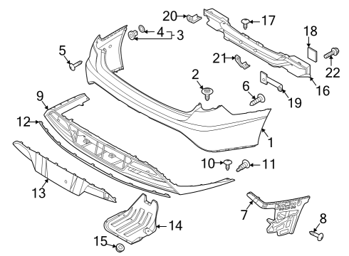 2022 Hyundai Sonata Bumper & Components - Rear BEAM-RR BUMPER Diagram for 86631L1060
