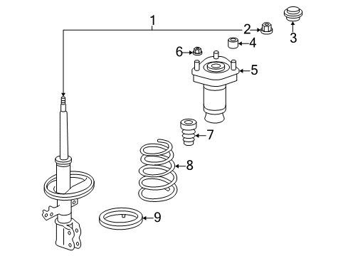 2007 Lexus RX400h Struts & Components - Rear ABSORBER Set Shock Diagram for 4853049755
