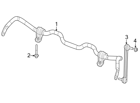 Stabilizer Bar & Components - Front Bolt-TORX Head Diagram for 6511655AA