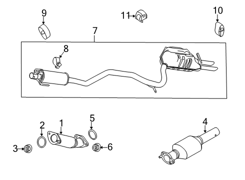 2010 Ford Fusion Exhaust Components Muffler & Pipe Diagram for AE5Z5230B