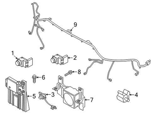 Electrical Components - Front Bumper UNIT ASSY-FR VIEW CAMERA Diagram for 99250GI100