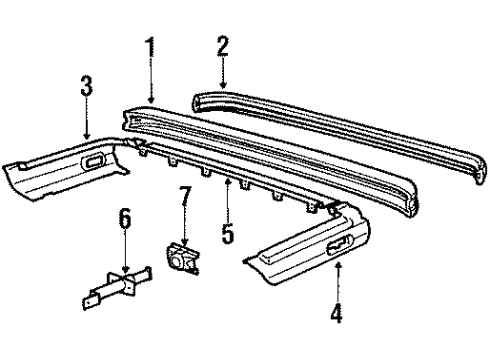 1987 BMW 325i Rear Bumper Bumper Guard Diagram for 51121904694