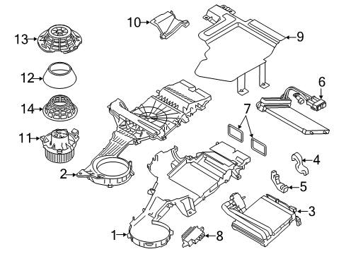 2014 Ford Transit Connect Auxiliary Heater & A/C Lower Housing Diagram for DV6Z19897A