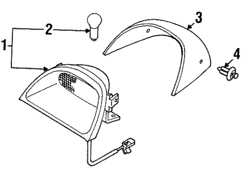 2000 Kia Sephia Bulbs Lamp-HMSTOP Diagram for 0K2AA5158096