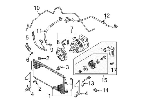 2006 Nissan Maxima Air Conditioner Clutch-Assembly Diagram for 92660CA03A