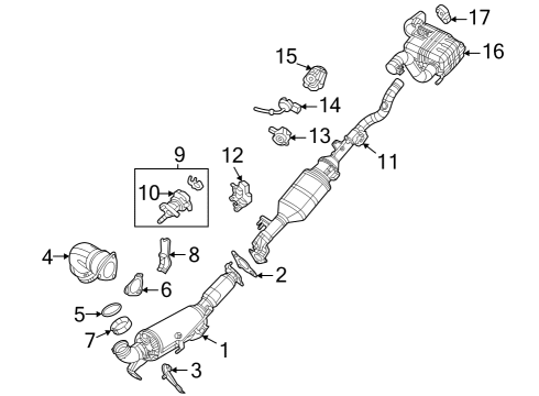 2022 Jeep Gladiator Exhaust Components Exhaust Front Pipe Diagram for 68457049AA