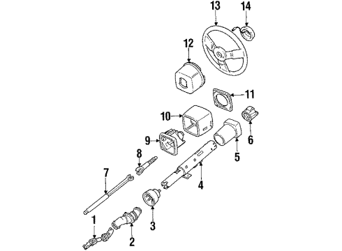 1990 Buick Riviera Steering Column & Wheel Switch Asm, Ignition & Start Diagram for 26012574