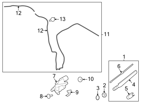2019 Ford EcoSport Wiper & Washer Components Wiper Motor Screw Diagram for W701389S442