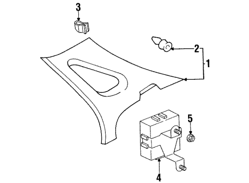 1997 Toyota Avalon Keyless Entry Components Upper Quarter Trim Diagram for 62480AC010E0