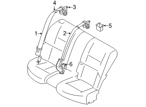 2007 Infiniti M45 Seat Belt Belt Assembly-Rear Tongue, Center-3PT Diagram for 88854EH10A