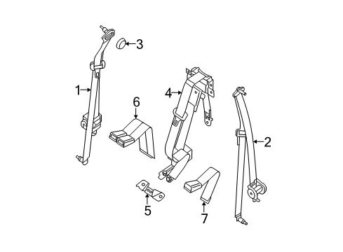 2010 Nissan Titan Seat Belt Cover Belt Anchor Diagram for 879428S500