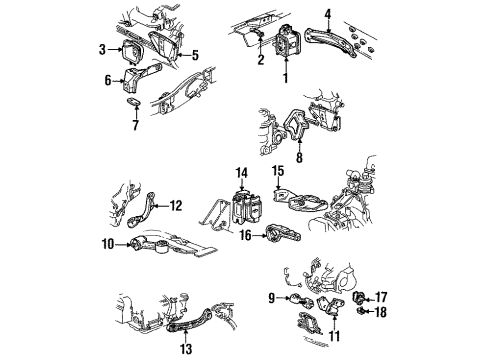 1988 Chevrolet Corsica Engine & Trans Mounting Bracket Asm-Engine & Trans Roll Bumper Diagram for 14103503