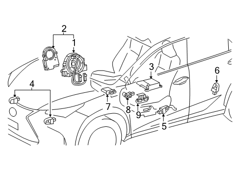 2020 Lexus NX300 Air Bag Components Spiral Cable Sub-Assembly Diagram for 8430778030