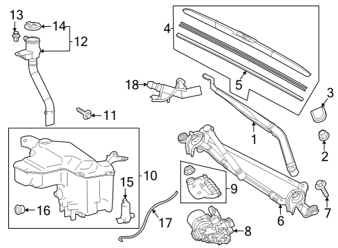 Wiper & Washer Components Washer Pump Diagram for 853300A020