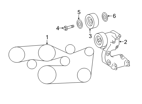 2007 Lexus ES350 Belts & Pulleys AC Belt Diagram for 90916A2010