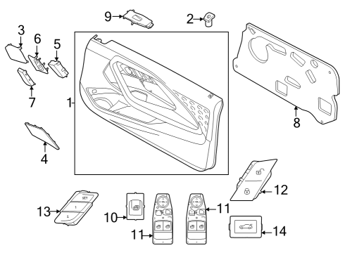 Interior Trim - Door BLANKING PLATE, RIGHT Diagram for 51417458106