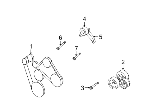2007 Dodge Nitro Belts & Pulleys Pulley-Idler Diagram for 53013926AA