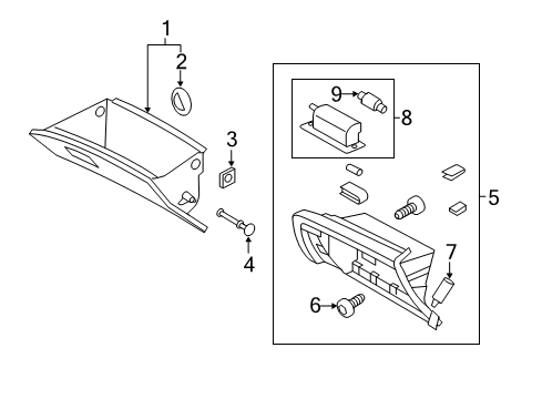 2013 Kia Optima Bulbs Stopper-Glove Box Diagram for 845171D000UP