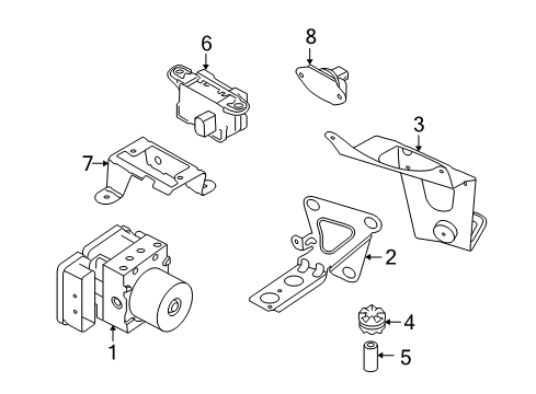2008 BMW M6 Anti-Lock Brakes Bracket Hydro Unit Diagram for 34502282763