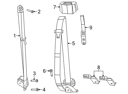 2021 Ram 1500 Seat Belt Seat Belt Buckle Assembly Diagram for 5ZN29HL1AC