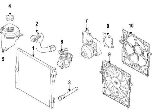 2010 BMW X5 Cooling System, Radiator, Water Pump, Cooling Fan Fan Housing Diagram for 17428618242
