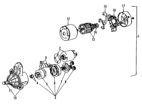 1996 Dodge Stealth Starter Starter Assembly Diagram for R309472M