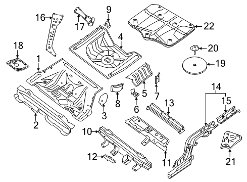 Rear Floor & Rails DIFFUSER Assembly - Rear Diagram for 748A26CA0A