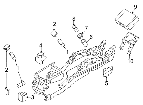 2014 Ford Fusion Parking Brake Switch Assembly Diagram for DG9Z11500AA