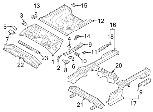 Rear Floor & Rails Panel Assembly-Rear FLOO Diagram for 65511M7000
