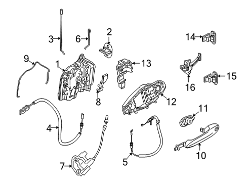 Front Door CARRIER, DOOR FRONT LEFT Diagram for 51335A54211