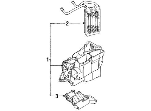 1992 Toyota 4Runner Heater Core & Control Valve Radiator Assy, Heater Diagram for 8715089119
