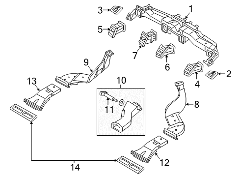 2016 Kia K900 Ducts Nozzle-Side DEFROSTER Diagram for 973933T100BNH