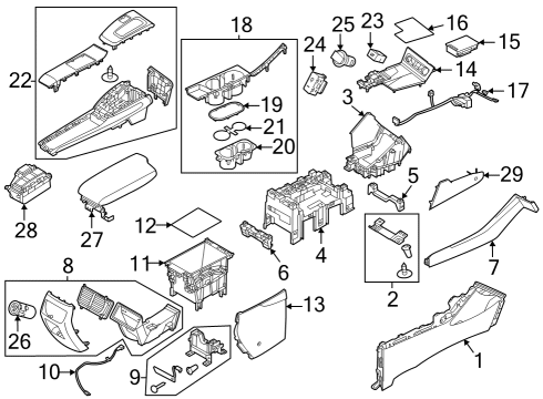 2022 Hyundai Sonata Center Console Cover Assembly-Console Tray Diagram for 846T1L10004X