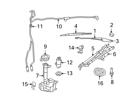 2010 Chrysler Sebring Wiper & Washer Components Reservoir-Windshield Washer Diagram for 68020535AA