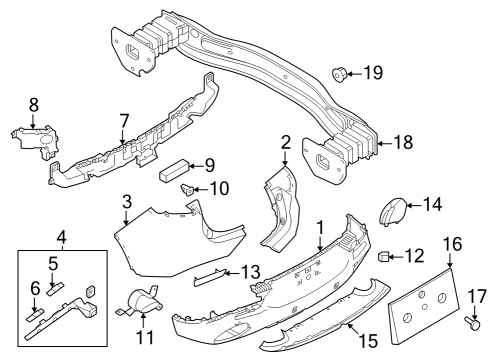 Bumper & Components - Rear Nut-HEXAGON Lock Diagram for 6106123AA