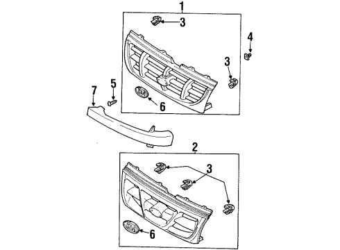 1999 Kia Sportage Grille & Components Grommet-Screw Diagram for 0K20168013