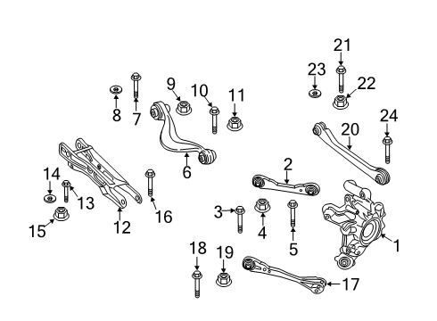 2022 BMW X7 Rear Suspension, Lower Control Arm, Upper Control Arm, Ride Control, Stabilizer Bar, Suspension Components Torx-Bolt With Washer Diagram for 07119908024