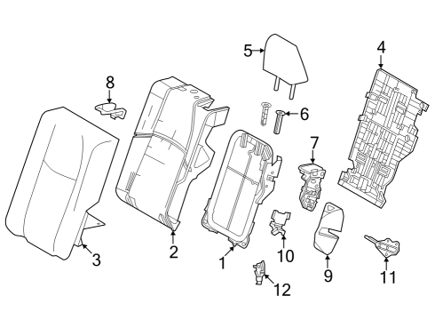 Rear Seat Components Seat Back Frame Diagram for 7101848210