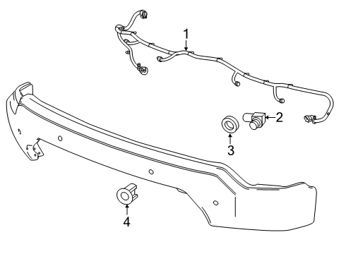2019 GMC Sierra 1500 Parking Aid Park Sensor Bracket Diagram for 84590524