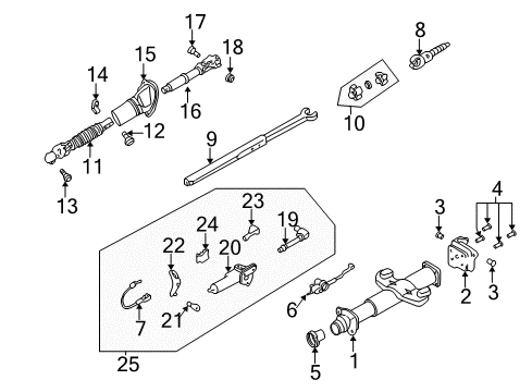 2001 Chevrolet Tahoe Automatic Transmission Steering Shaft Diagram for 26073574