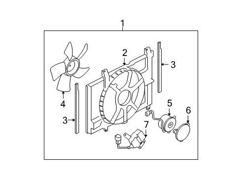 2012 Nissan Versa Cooling System, Radiator, Water Pump, Cooling Fan Cover-Radiator Shroud Diagram for 21491EN000