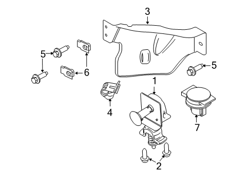 2010 Ford Explorer Sport Trac Carrier & Components - Spare Tire Shield U-Nut Diagram for W711967S439